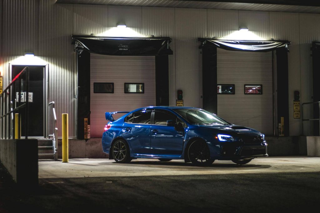 remaps edinburgh 1 blue sports car at night